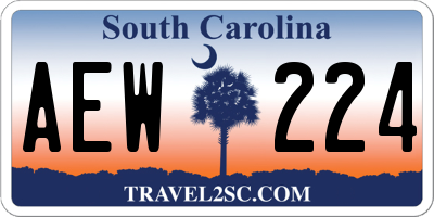 SC license plate AEW224