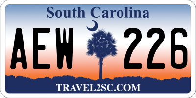 SC license plate AEW226