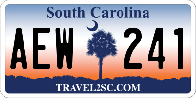SC license plate AEW241