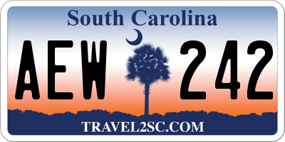 SC license plate AEW242