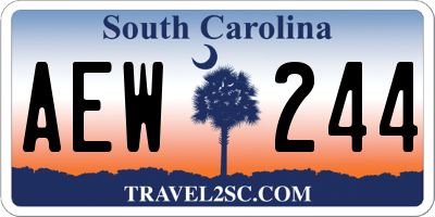 SC license plate AEW244