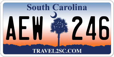 SC license plate AEW246