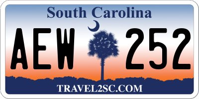 SC license plate AEW252