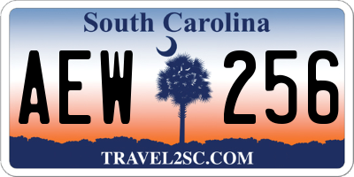 SC license plate AEW256