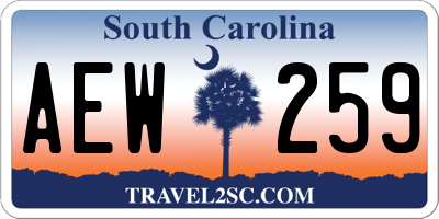 SC license plate AEW259