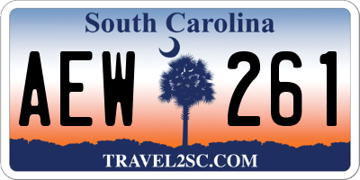 SC license plate AEW261