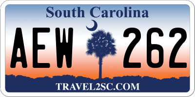 SC license plate AEW262
