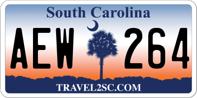 SC license plate AEW264