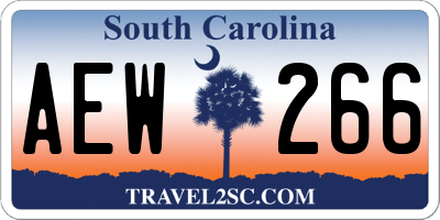 SC license plate AEW266