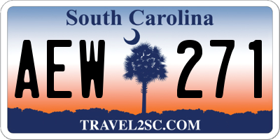 SC license plate AEW271