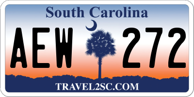 SC license plate AEW272