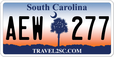 SC license plate AEW277