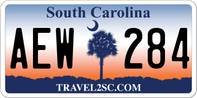 SC license plate AEW284