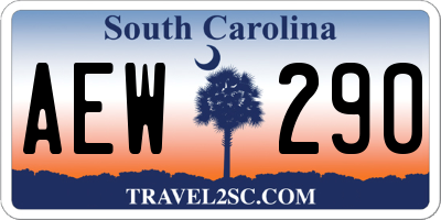 SC license plate AEW290