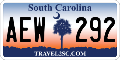 SC license plate AEW292
