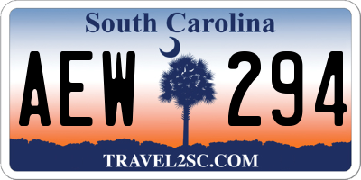 SC license plate AEW294
