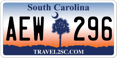 SC license plate AEW296