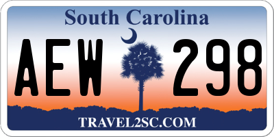 SC license plate AEW298