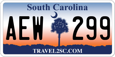 SC license plate AEW299