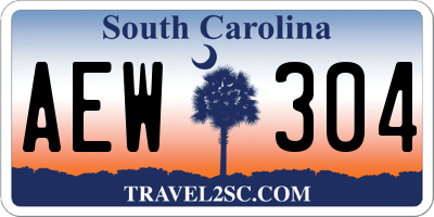SC license plate AEW304