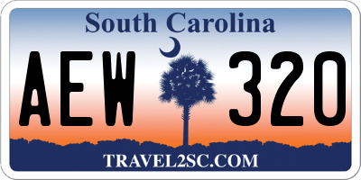 SC license plate AEW320