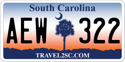 SC license plate AEW322