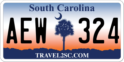 SC license plate AEW324