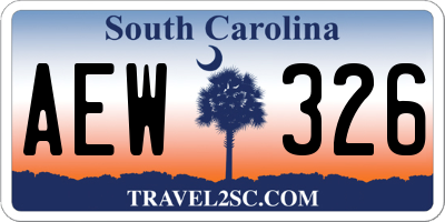 SC license plate AEW326