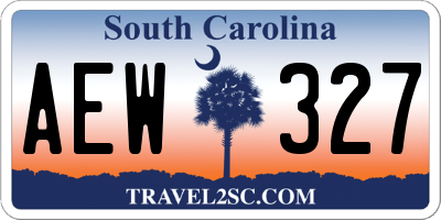 SC license plate AEW327