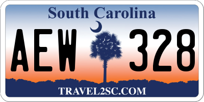 SC license plate AEW328