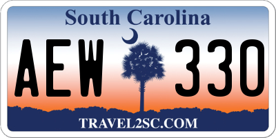 SC license plate AEW330