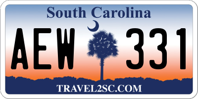 SC license plate AEW331