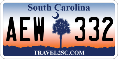 SC license plate AEW332