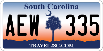 SC license plate AEW335