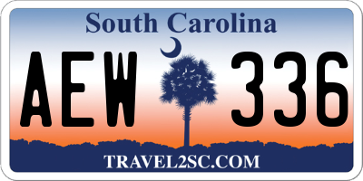 SC license plate AEW336