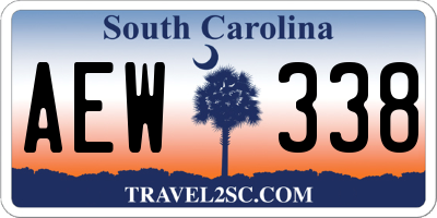 SC license plate AEW338