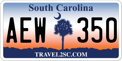 SC license plate AEW350