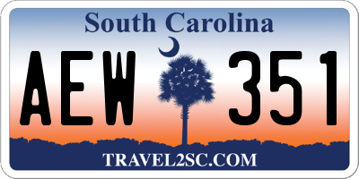 SC license plate AEW351