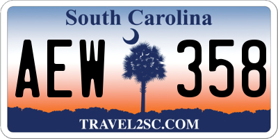 SC license plate AEW358