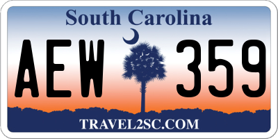 SC license plate AEW359
