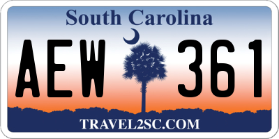 SC license plate AEW361