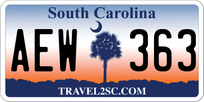 SC license plate AEW363