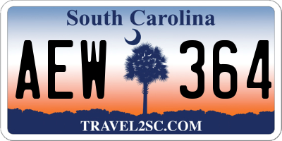 SC license plate AEW364