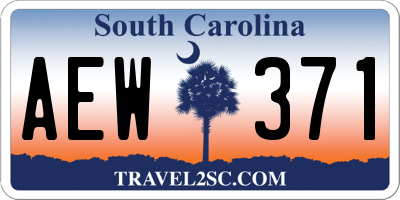 SC license plate AEW371