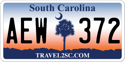 SC license plate AEW372