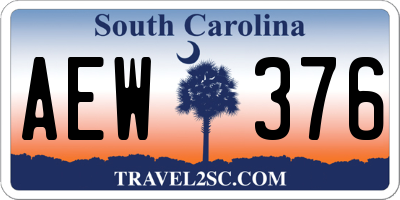 SC license plate AEW376
