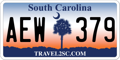 SC license plate AEW379