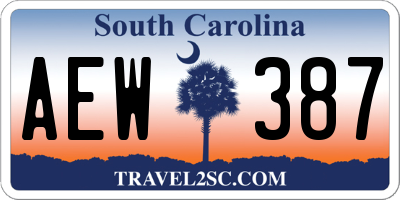 SC license plate AEW387