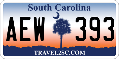 SC license plate AEW393