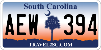 SC license plate AEW394